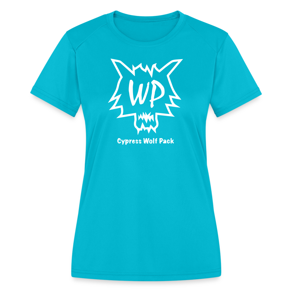 Cypress Wolf Pack- Women's Moisture Wicking Performance T-Shirt - turquoise