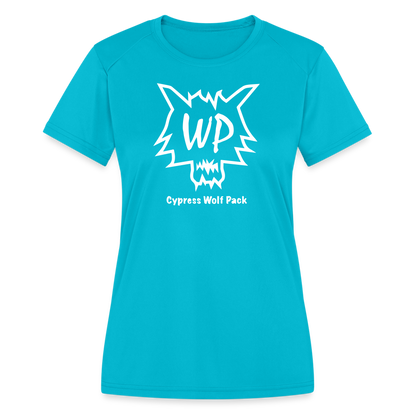 Cypress Wolf Pack- Women's Moisture Wicking Performance T-Shirt - turquoise