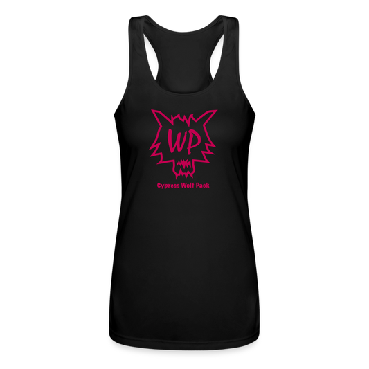 Cypress Wolf Pack Pink- Women’s Performance Racerback Tank Top - black