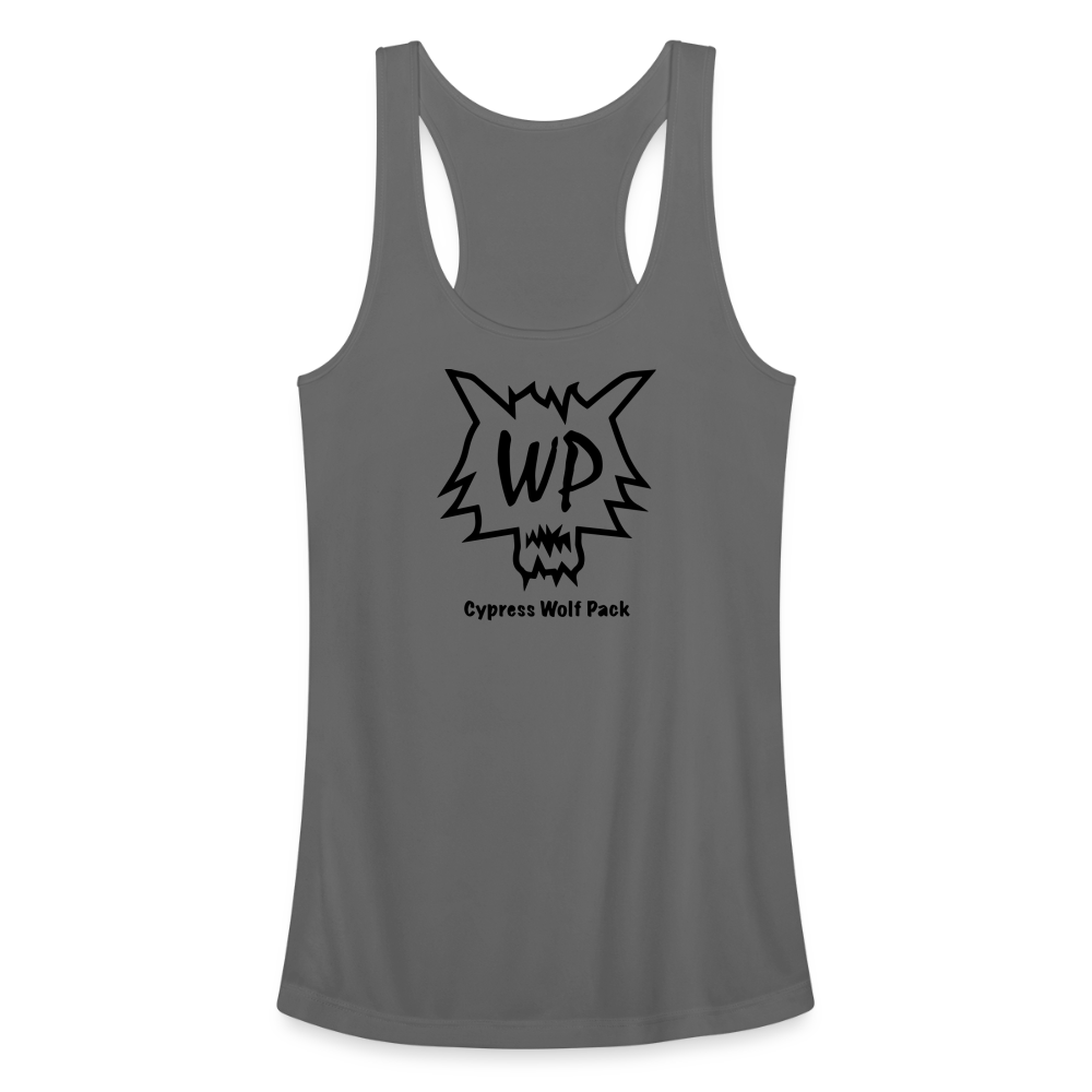 Cypress Wolf Pack- Women’s Performance Racerback Tank Top - charcoal