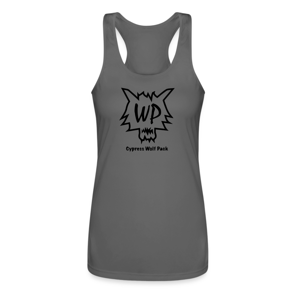 Cypress Wolf Pack- Women’s Performance Racerback Tank Top - charcoal