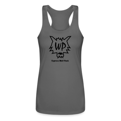 Cypress Wolf Pack- Women’s Performance Racerback Tank Top - charcoal