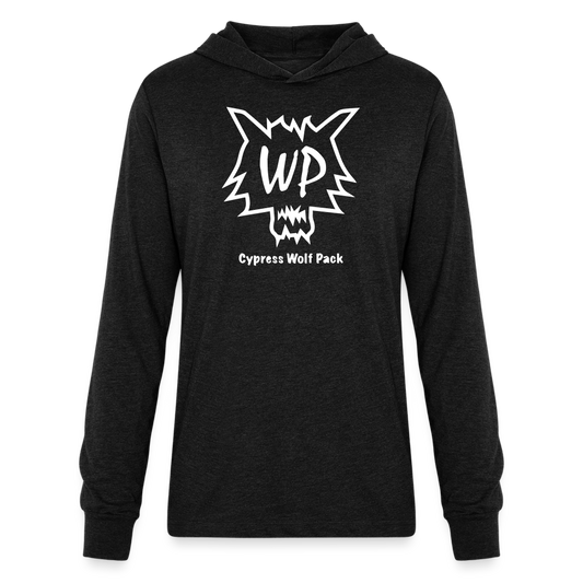 Cypress Wolf Pack White- Unisex Long Sleeve Hoodie Shirt - heather black