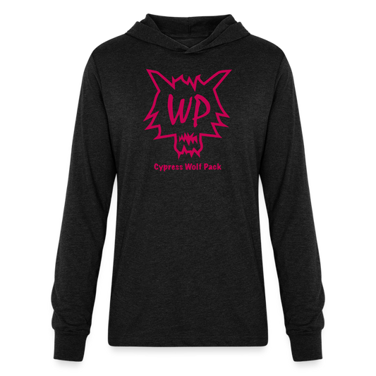 Cypress Wolf Pack Pink- Unisex Long Sleeve Hoodie Shirt - heather black