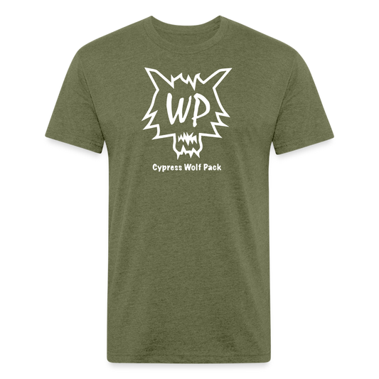 Cypress Wolf Pack- UNISEX Fitted Cotton/Poly T-Shirt - heather military green