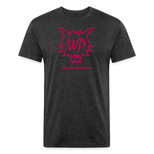 Cypress Wolf Pack Pink- UNISEX Fitted Cotton/Poly T-Shirt - heather black