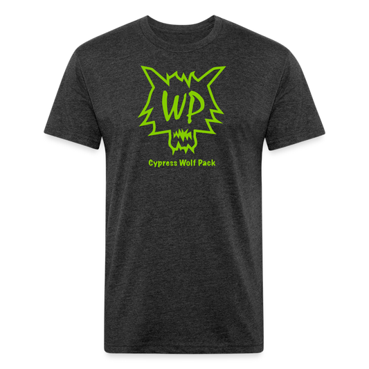 Cypress Wolf Pack Green- UNISEX Fitted Cotton/Poly T-Shirt - heather black