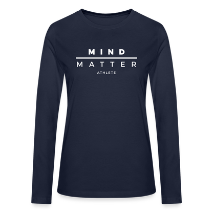 MM Athlete- Bella + Canvas Women's Long Sleeve T-Shirt - navy