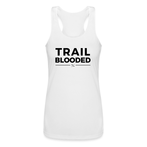 Trail Blooded- Women’s Performance Racerback Tank Top - white