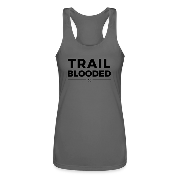 Trail Blooded- Women’s Performance Racerback Tank Top - charcoal