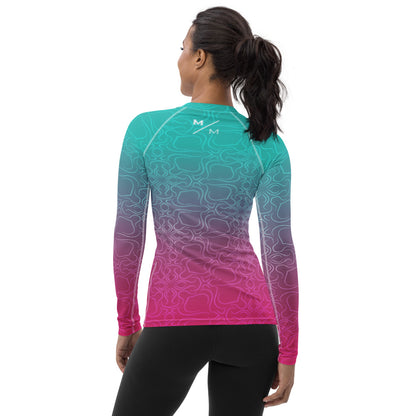 Teal & Pink Determined- Women's Performance Long Sleeve