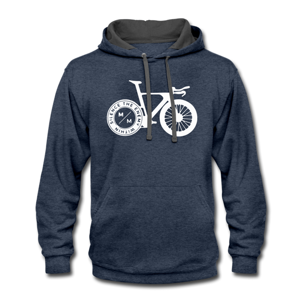 STEW TT Bike- Unisex Contrast Hoodie - indigo heather/asphalt