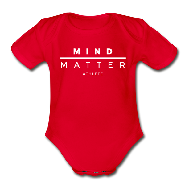 MM Athlete- Organic Short Sleeve Baby Bodysuit - red