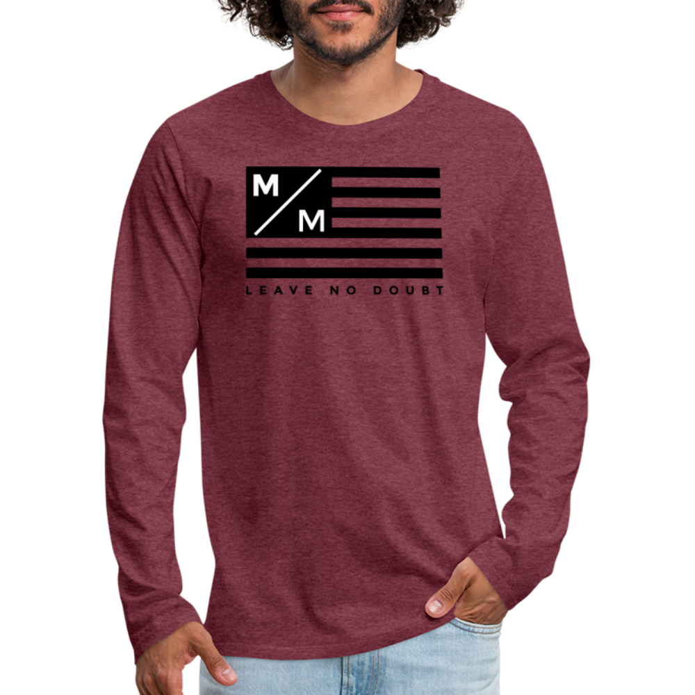 MM Flag LND- Men's Premium Long Sleeve T-Shirt FP - heather burgundy