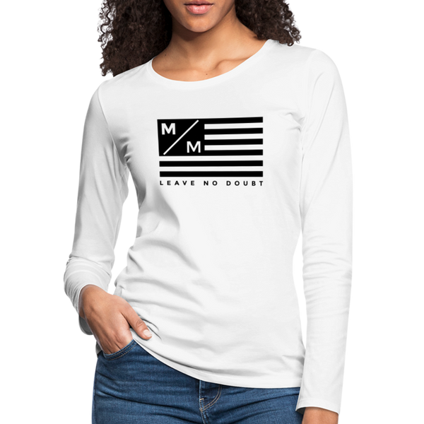 MM Flag LND- Women's Premium Long Sleeve T-Shirt FP - white